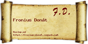 Fronius Donát névjegykártya